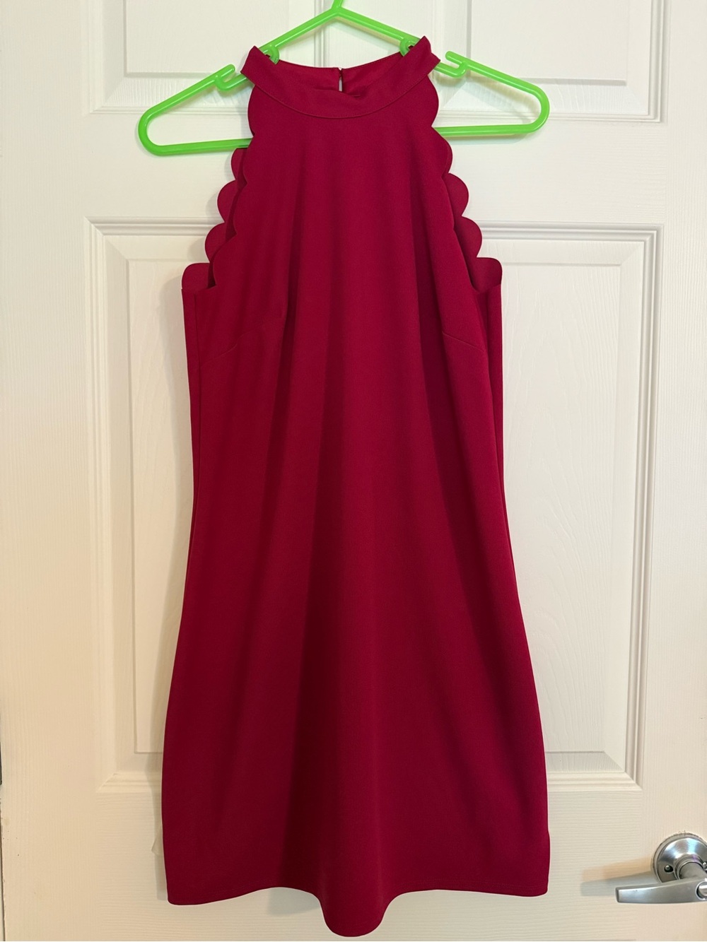 Girls' Scalloped Halter Dress Red